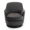 Richfield Charcoal Wood Base Swivel Chair - as Pic