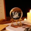 1pc Crystal Ball Art Decoration; Decoration Craft; Crystal Ball Valentine's Day Gifts Birthday Gifts - Jellyfish - Gold