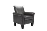 Accent Chairs, Comfy Sofa Chair, Armchair for Reading, Living Room, Bedroom, Office,Waiting Room, PU leather, Dark Grey - as Pic