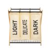 Oceanstar X-Frame Bamboo 3-Bag Laundry Sorter, White