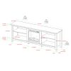 Modern Transitional Wood 70" Fireplace TV Stand for 80" TVs with 2 Shelves - Espresso - as Pic