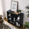 Open Wooden Open Shelf Bookcase, Freestanding Display Storage Cabinet with 7 Cube Storage Spaces, Floor Standing Bookshelf, Entryway