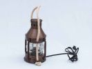 Antique Copper Round Anchor Electric Lantern 16"