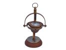Antique Brass Hanging Compass 8"