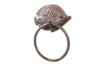 Cast Iron Decorative Butterfly Fish Towel Holder 7"
