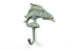 Antique Seaworn Bronze Cast Iron Dolphins Wall Hook 6"