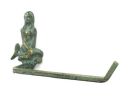 Antique Bronze Cast Iron Mermaid Hand Towel Holder 10"