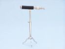 Chrome with Leather Telescope on Stand 17"