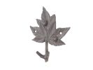 Cast Iron Maple Tree Leaves Decorative Metal Tree Branch Hooks 6.5"