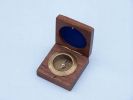 Antique Brass Desk Compass with Rosewood Box 3"