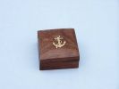 Antique Brass Desk Compass with Rosewood Box 3"