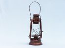 Antique Copper Hurricane Oil Lantern 19"
