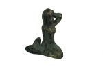 Antique Seaworn Bronze Cast Iron Sitting Mermaid 3"