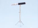Chrome with Leather Telescope on Stand 17"