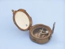 Antique Brass Brunton Pocket Transit Compass with Rosewood Box 4"