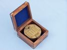 Antique Brass Brunton Pocket Transit Compass with Rosewood Box 4"
