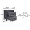 Yeah Depot Blackwashed Wood Night Stand Bedside Table - 2 Drawers, Toolless Assembly