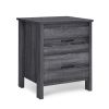 Yeah Depot Blackwashed Wood Night Stand Bedside Table - 2 Drawers, Toolless Assembly