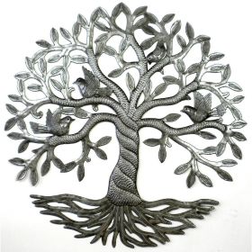 24" Tree of Life Steel Drum Metal Wall Art - Croix des Bouquets (Option: Twisted)
