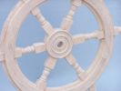 Classic Wooden Whitewashed Decorative Ship Steering Wheel