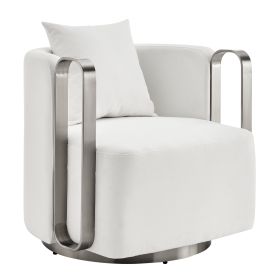 The Marvel Contemporary Swivel Accent Chair (Color: Cream)