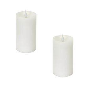 Simplux LED Pillar Candle w/Moving Flame (Set of 2)  3"D (size: 5"H)