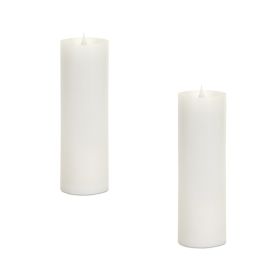 Simplux LED Pillar Candle w/Moving Flame (Set of 2)  3"D (size: 9"H)