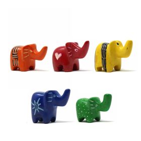Soapstone Tiny Animals - Assorted Pack of 5 Colors (Option: Elephants)