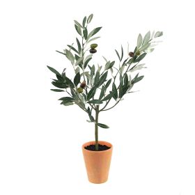 Potted Tree Topiary (Option: 22" Olive/Orange Pot)
