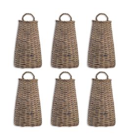 Wall Basket (Set of 6) Willow (size: 14"H)
