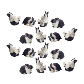 Resin Painted Bunny Rabbit Figurines (Option: 16pc Black/White 2"-3.5")