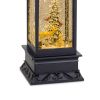 Square Tall Snow Globe Lantern 12.5"H Plastic 6 Hr Timer 3 AA Batteries, Not Included or USB Cord Included
