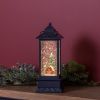 Square Tall Snow Globe Lantern 12.5"H Plastic 6 Hr Timer 3 AA Batteries, Not Included or USB Cord Included
