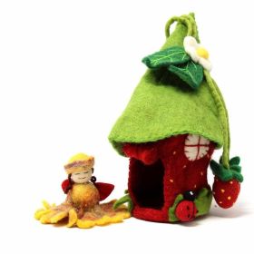 Felted Fairy House - Global Groove (Option: Strawberry)