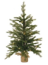Artificial Pine Tree  in Burlap Base PVC/Metal (Option: 1pc Robust 3')
