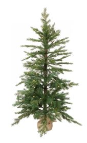 Artificial Pine Tree  in Burlap Base PVC/Metal (Option: 1pc Robust 4')