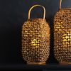 Boho-Chic Wicker Lantern Wicker/Glass