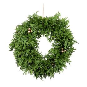 Pine Wreath Plastic (Option: 2pc Gold Berry 11.5")