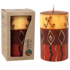 Single Boxed Hand-Painted Pillar Candle - Nobunto (Color: Bongazi)