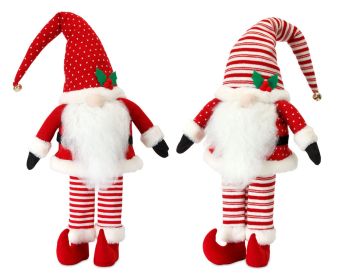 Plush Christmas Gnome Shelf Sitters (Set of 2) Polyester (Option: Santa 30")