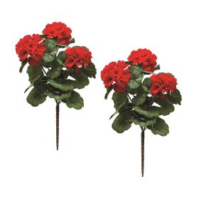 Geranium Bush (Set of 2) 20.25"H Polyester (Qty: 2)