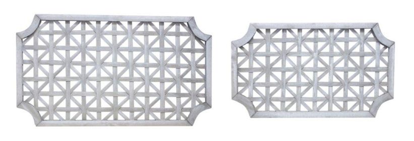 Woven Wood Wall Hanging (Set of 2) (Option: Rectangle 27x16 / 33x19)