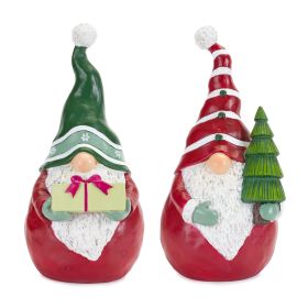 Resin Christmas Gnome Figurines (Option: 2pc Tree/Gift 12.25")