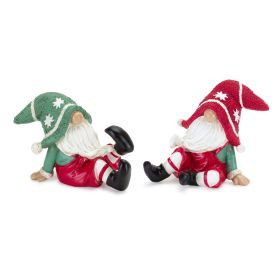 Resin Christmas Gnome Figurines (Option: 2pc Sitting 4")