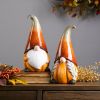 Terra Cotta  Fall Pumpkin Gnome Figurines (Set of 2)