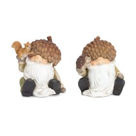 Resin Gnome Figurines (Option: 2pc Acorn Hat 4")