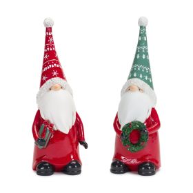 Resin Christmas Gnome Figurines (Option: 2pc Wreath/Gift 9")