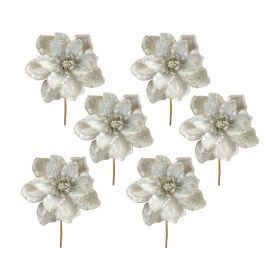 Artificial Magnolia Flowers -  Sprays, Stems (Option: 6pc Cream 22.5")