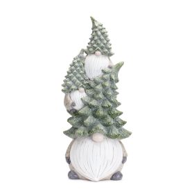 Triple Gnome Stack Resin Figurine (Option: Tree Hat 23.25")