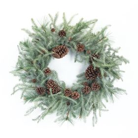 Pine Wreath Plastic (Option: 29.5" Light Green)